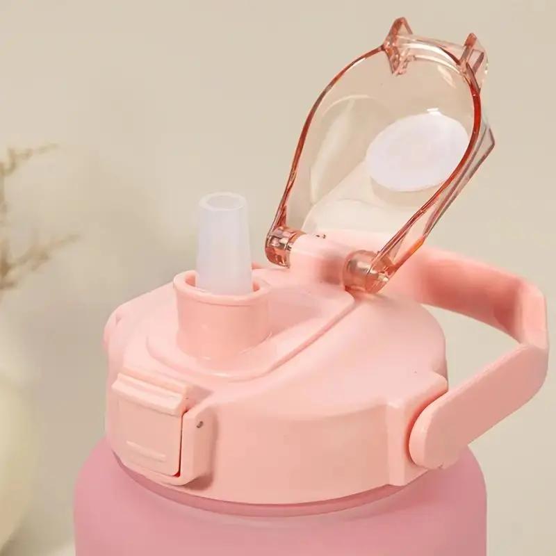 2000ml Leakproof Water Bottle Stay Hydrated Motivational Sport Bottle with Time Marker for Fitness Outdoor Office Indoor