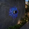 Decorative Solar Fence Lights Wall Light, 7 Color Changing Outdoor Projection Light With Projected Patterns Lamp, Waterproof Garden Lamp for