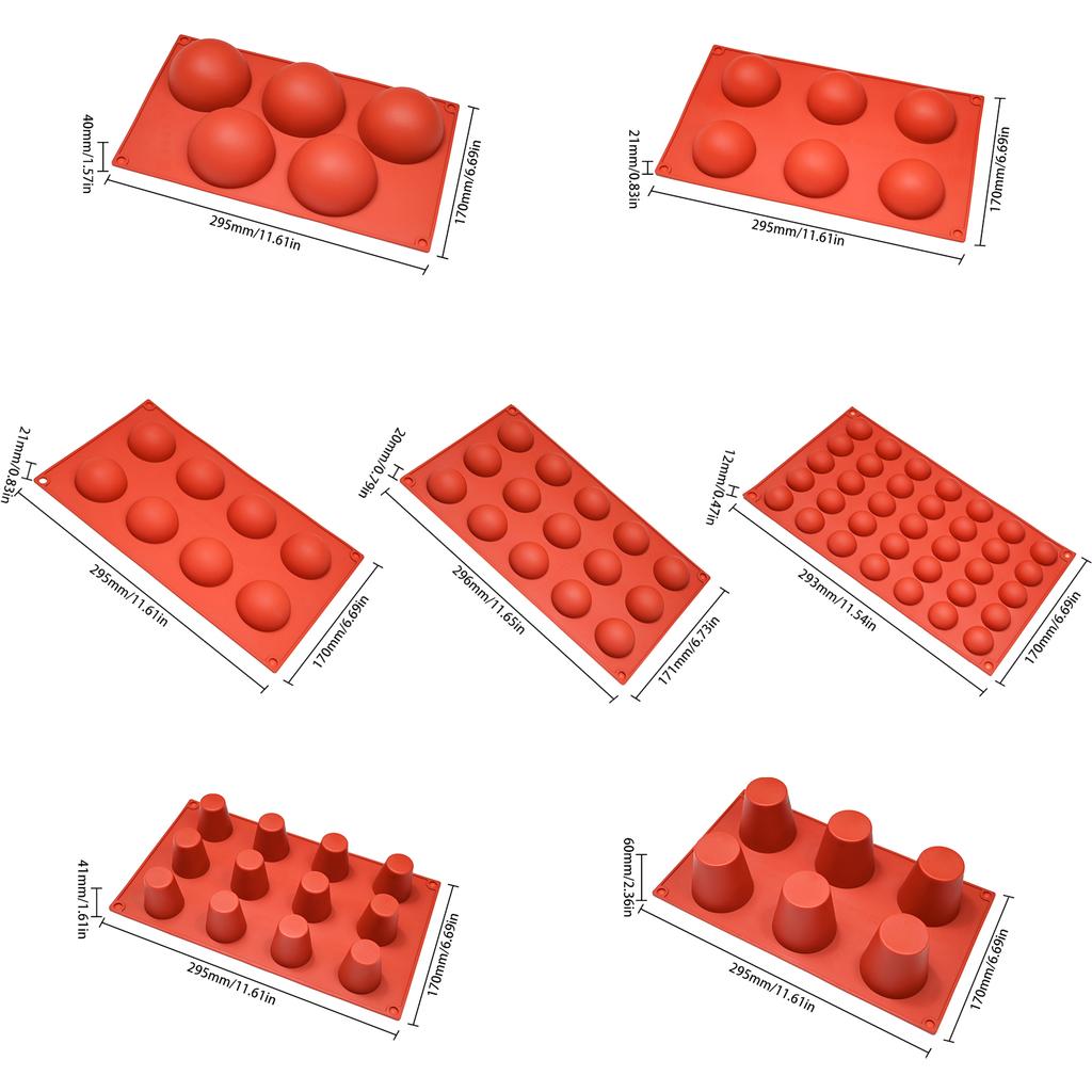 Half Round Cone Silicone Mold Baking Tool Mousse Cake Decorating Mold for Making Chocolate Candy Candle Soap