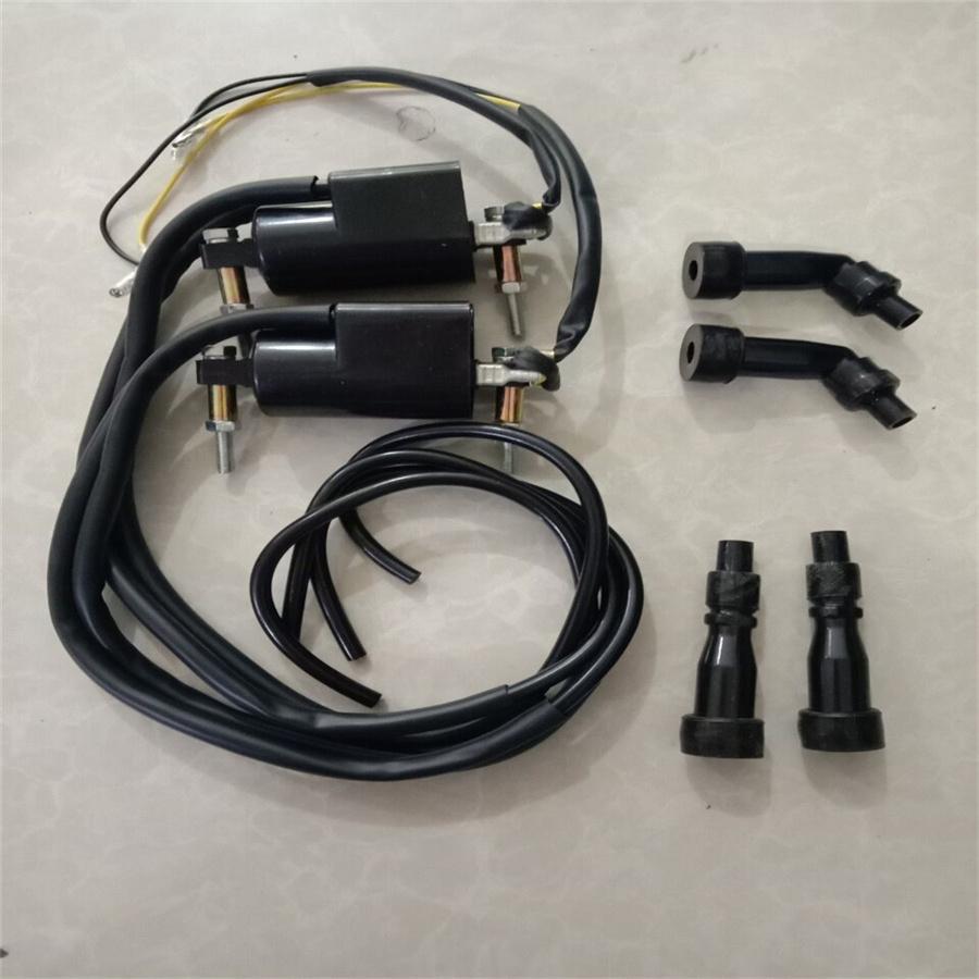 2 Sets Ignition Coils & Spark Plug Caps For Suzuki GS550 GS750 GS850 33410-45012