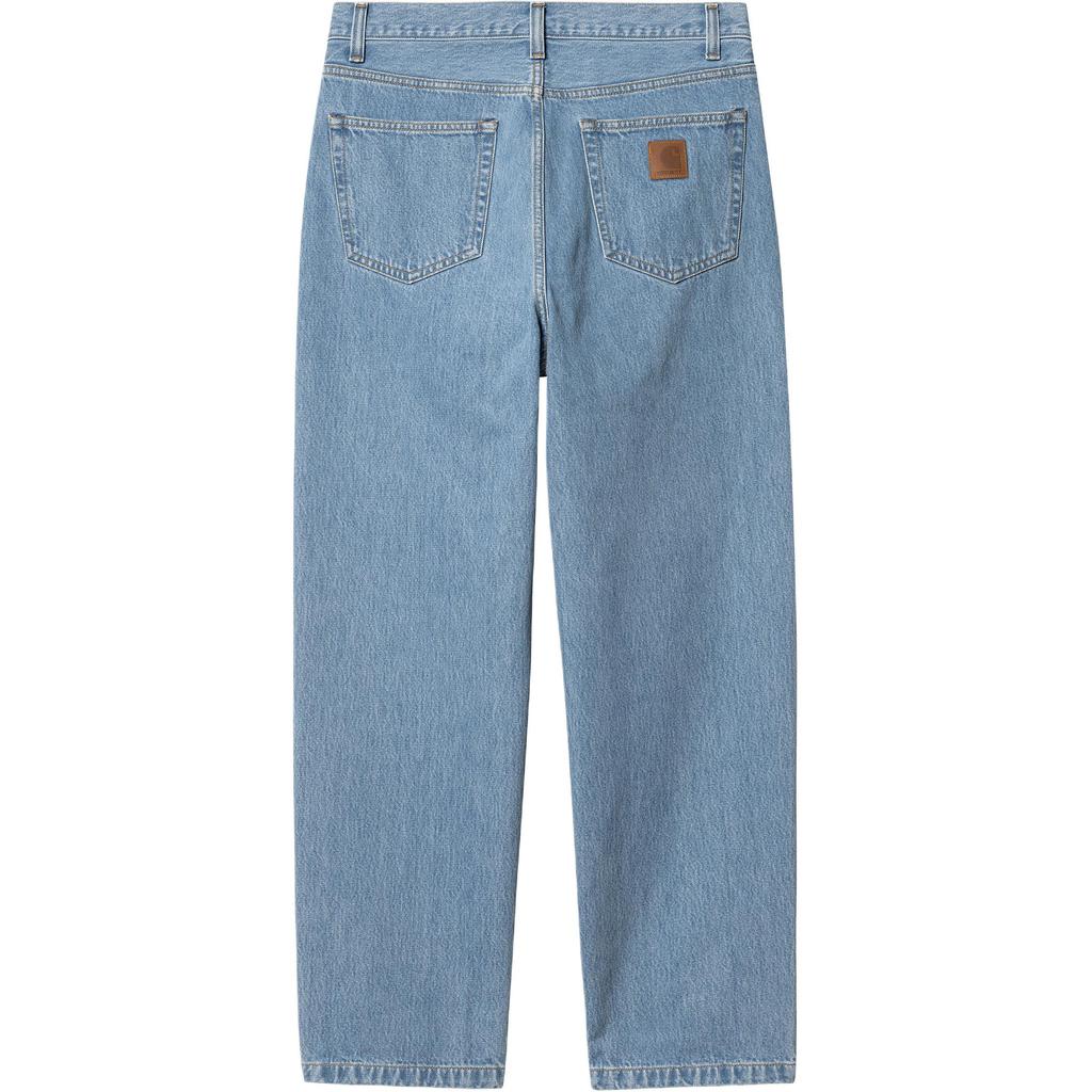 Carhartt WIP Carrot Pants With Tapered Cut Square Label Zipper Fly Straight Leg Jeans Men Pants Light-Blue I034237-01-12