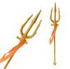 Halloween Gold Demon Trident Fork Prop with Mermaid Tail for COS & Grim Reaper Theme