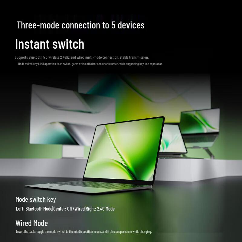 Rapoo V700DIY-87 87-Key Tri-Mode Hot-Swappable Gasket Mechanical Keyboard