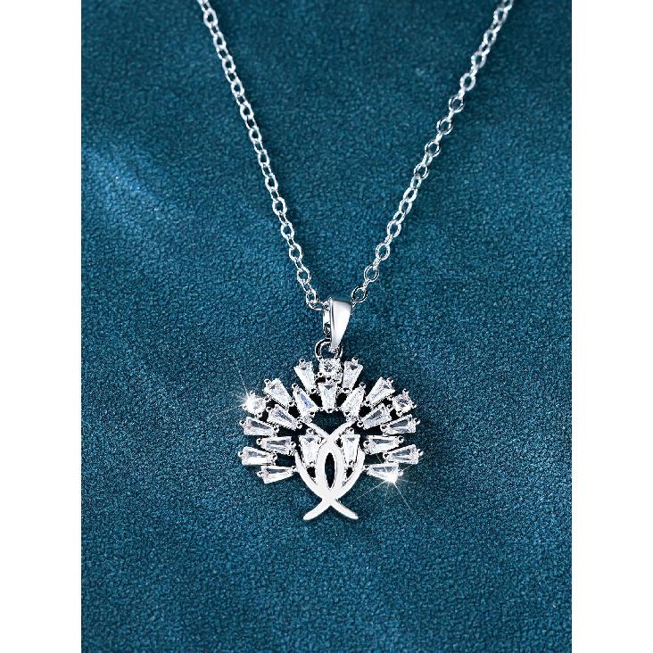 Tree of Life Zircon Pendant Necklace Luxurious, Full-diamond, Tree-shaped Clavicle Necklace