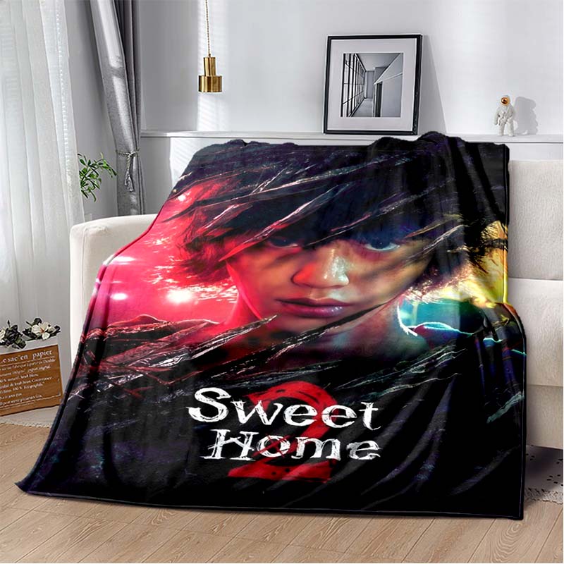 Sweet Home Kdrama Character Print Soft Flannel Throw Blanket Warm Cozy Sofa Bed Decorative Blanket For Home Use