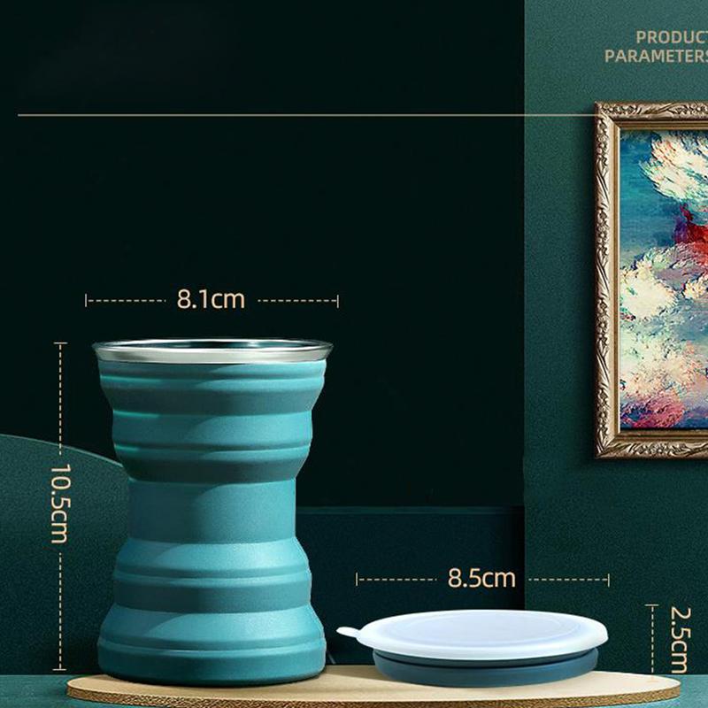 Folding Water Bottle Cup 320Ml Foldable Silicone Coffee Drinking Cups Mugs