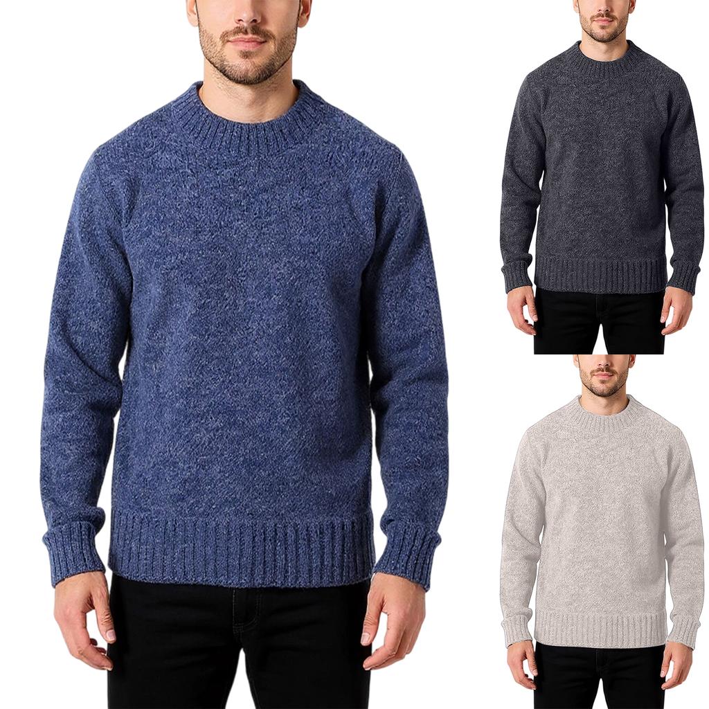 Men's  Fashion  Knitting  Pullover  Long Sleeves  Loose  Flip Collar  Sweater