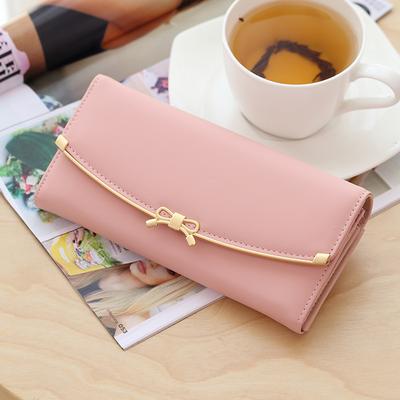 Women's Sweet Bowknot Print Long Wallet - Clutch Purse Coin Pouch Card Holder
