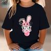Bunny 3-14 Years Girls T-shirts Bad Cartoon Tees Bubble Sugar Rabbit Fashion Kids Tshirts Harajuku Leopard Print Bunny Tops Tees