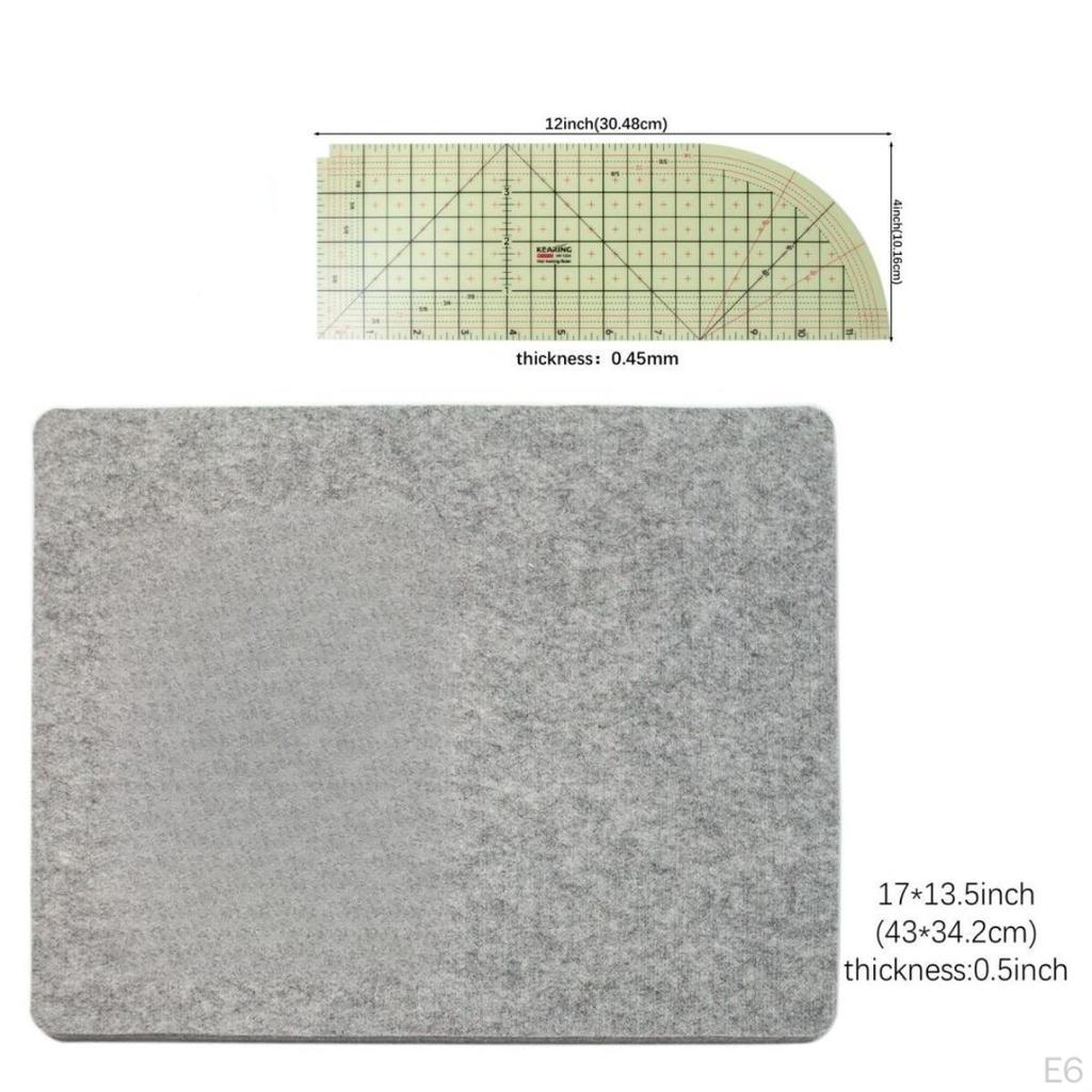 Bügelunterlage aus Filz für Quilt- und Schneideprojekte mit Bügellineal