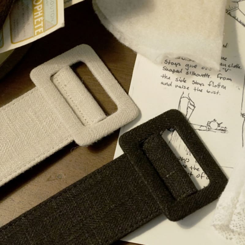 

JAMMER Linen square buckle belt: Linen square buckle belt natural