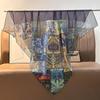 French retro ethnic style 111 imitation silk scarf large square scarf with shawl beach towel for women in spring and autumn