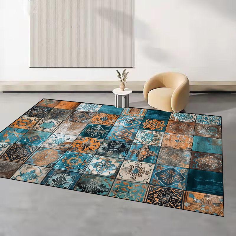 Retro Abstract Style Carpet Living Room Decoration Light Luxury Easy Clean Non-slip Sofa Side Rugs for Bedroom Floor Mat Tapete