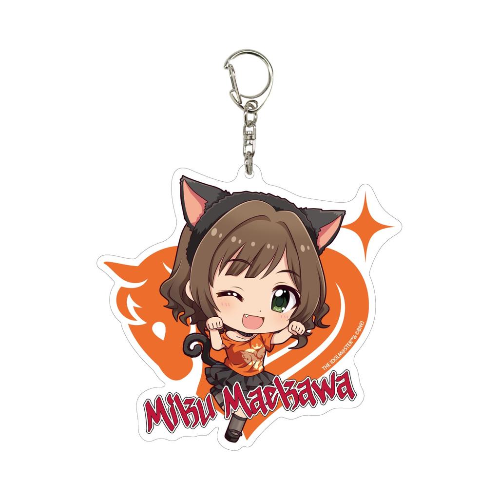 THE CINDERELLA GIRLS 09 Maekawa Miku Original Character Large Acrylic Keychain iDOLM@STER T-shirt ver. [Mini Illustration]