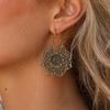 1 Pair Vintage Bronze Earrings for Women, Multi-Layer Hollow Pattern Hook Earrings, Bohemian Ethnic Style Drop Earrings for Jewelry Gift