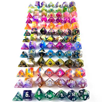 Çokyüzlü Çok Renkli Oyun Zar 7 adet/takım DNDGame Dungeon Dragons Masa Kurulu Rulo Oyun Oyunları