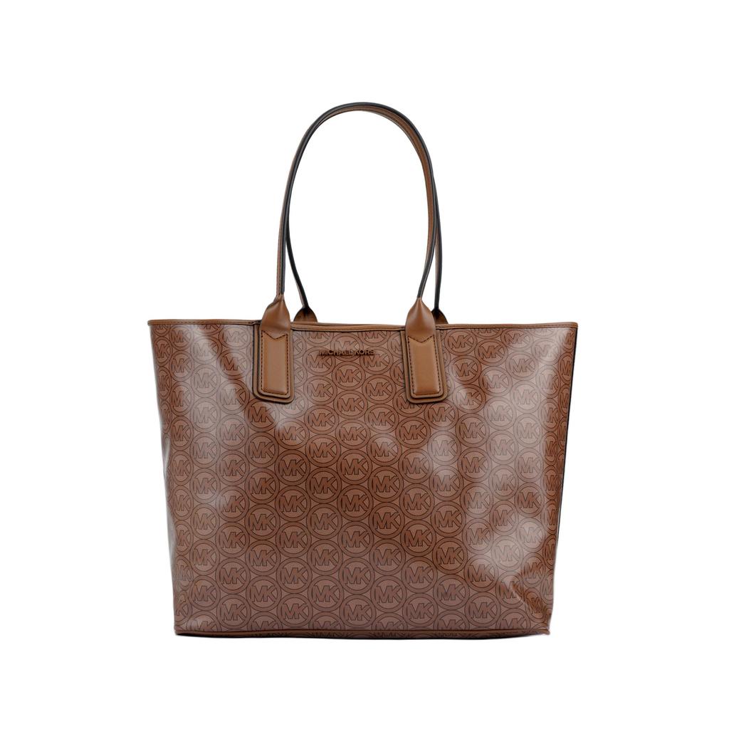 Michael Kors Vintage Logo Print Large Capacity Tote Bag Women Tote Bags Caramel-Brown 35H1T2JT3C-LUGGAGE