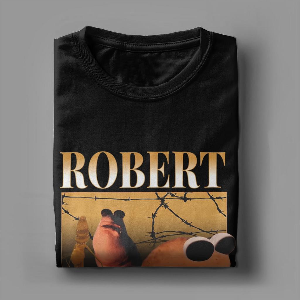 Robert Hilf Marcus den Wurm T-Shirts Herren Neuheit Baumwoll-Tees Rundhalsausschnitt Kurzarm T-Shirt Übergröße Kleidung