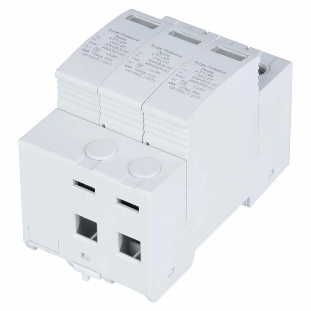Multifunctional 3P Protective Arrester 1000V Din Rail House Protector 40KA Arrester Device Commercial Lighting