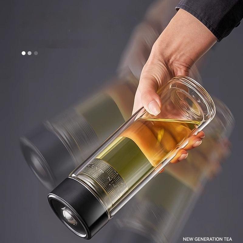 High Appearance Level Magnetic Tea Separation Cup  New Men's Office Double Glass Water Cup Magnetic Bomb Tea Cup