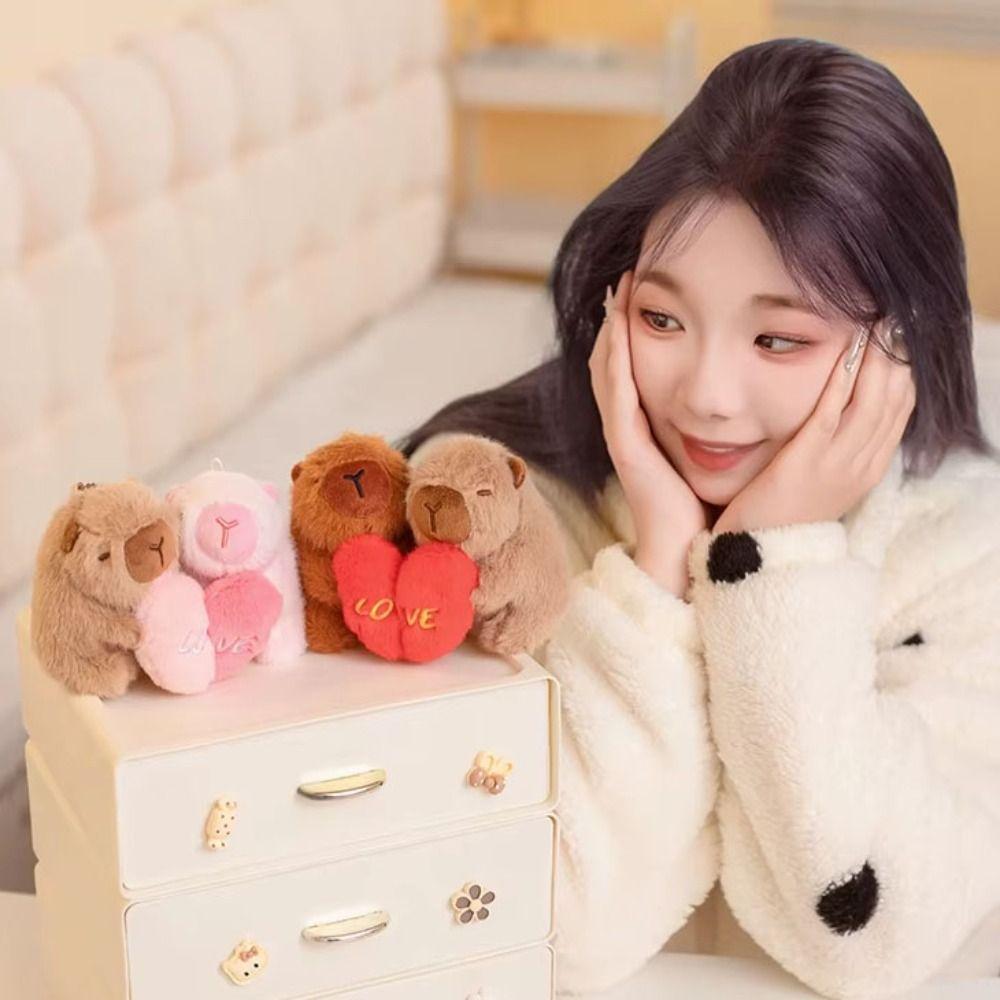 

Magnetic Capybara Plush Keychain Cartoon Capybara Plush Doll Plush Couple Keychains Bag Decor Style 3