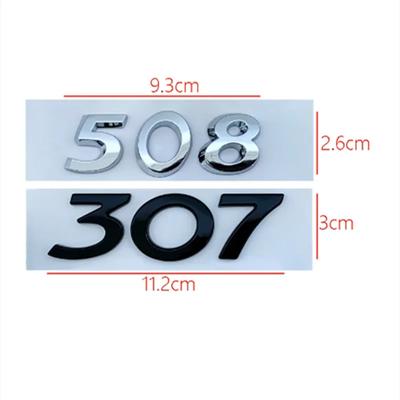 3D ABS Chrom Auto Kofferraum Aufkleber Für Peugeot Logo Buchstaben 206 207 301 307 308 408 508 2008 3008 4008 5008 Buchstaben Zubehör