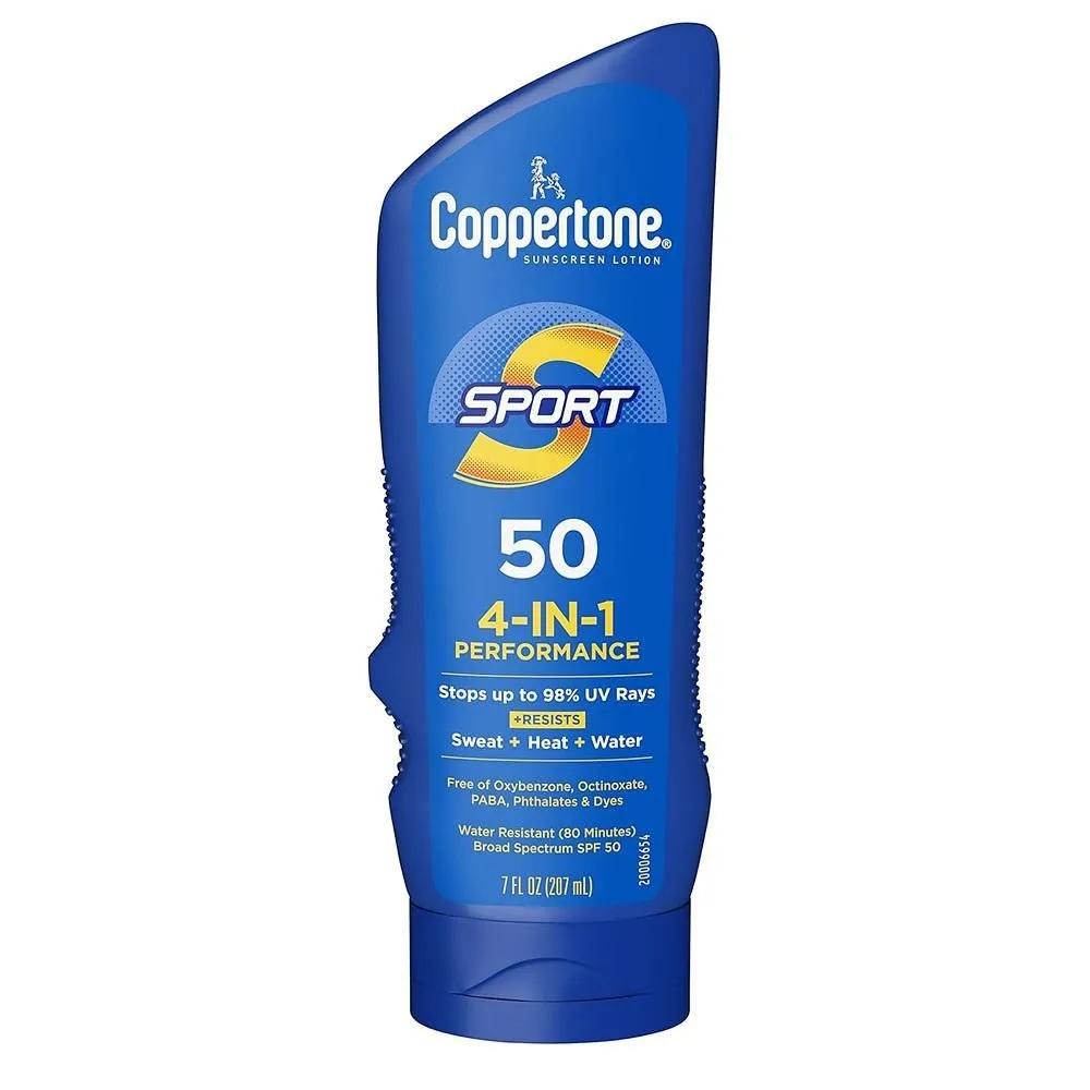 Coppertone SPORT Sunscreen 207ml 1 Pack Four-in-One Performance Coppertone SPORT Sunscreen Lotion BRHODE Spectrum
