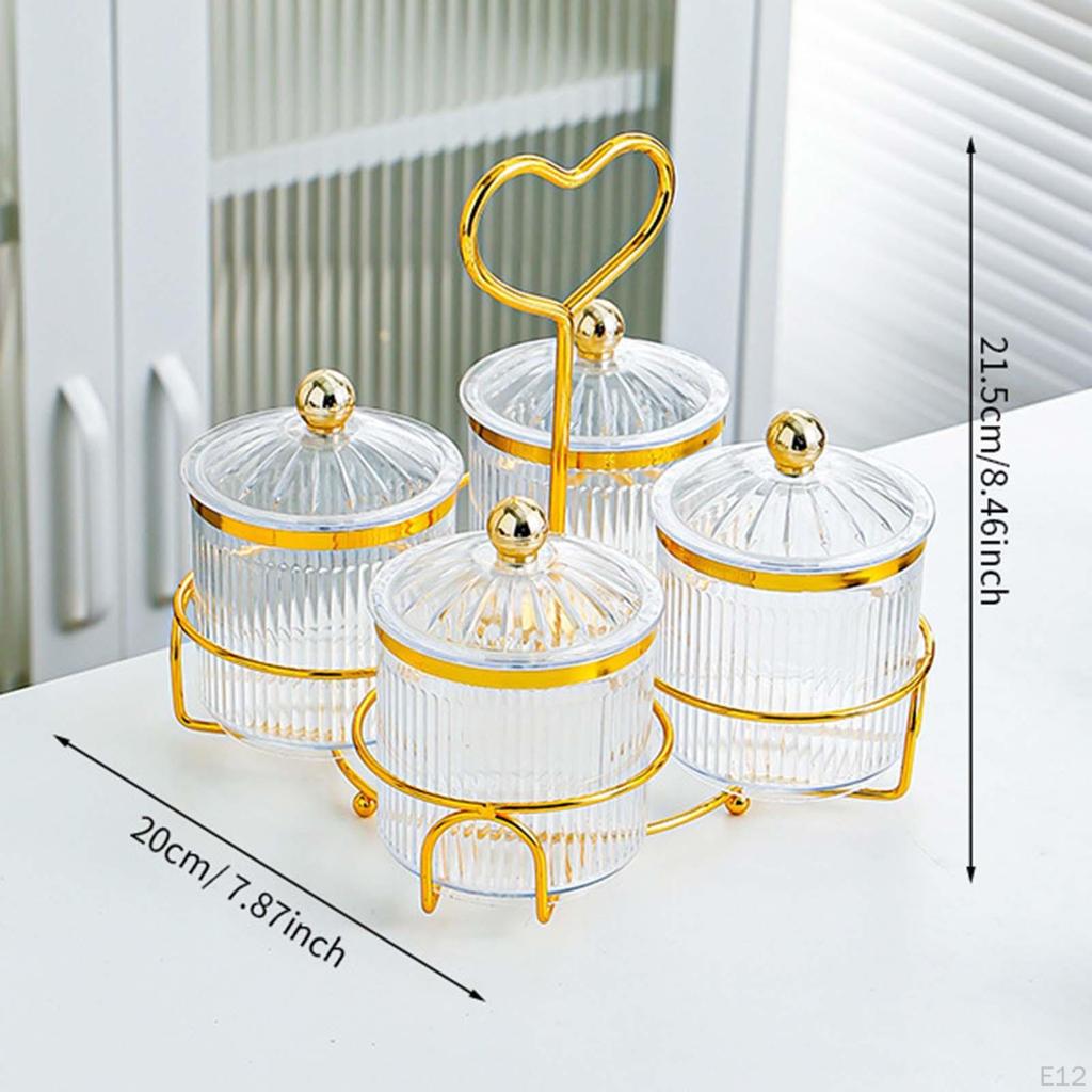 Food Storage Jar Nut and Candy Serving Tray Easy To Refill Multi Compartments Platter Nordic Dried