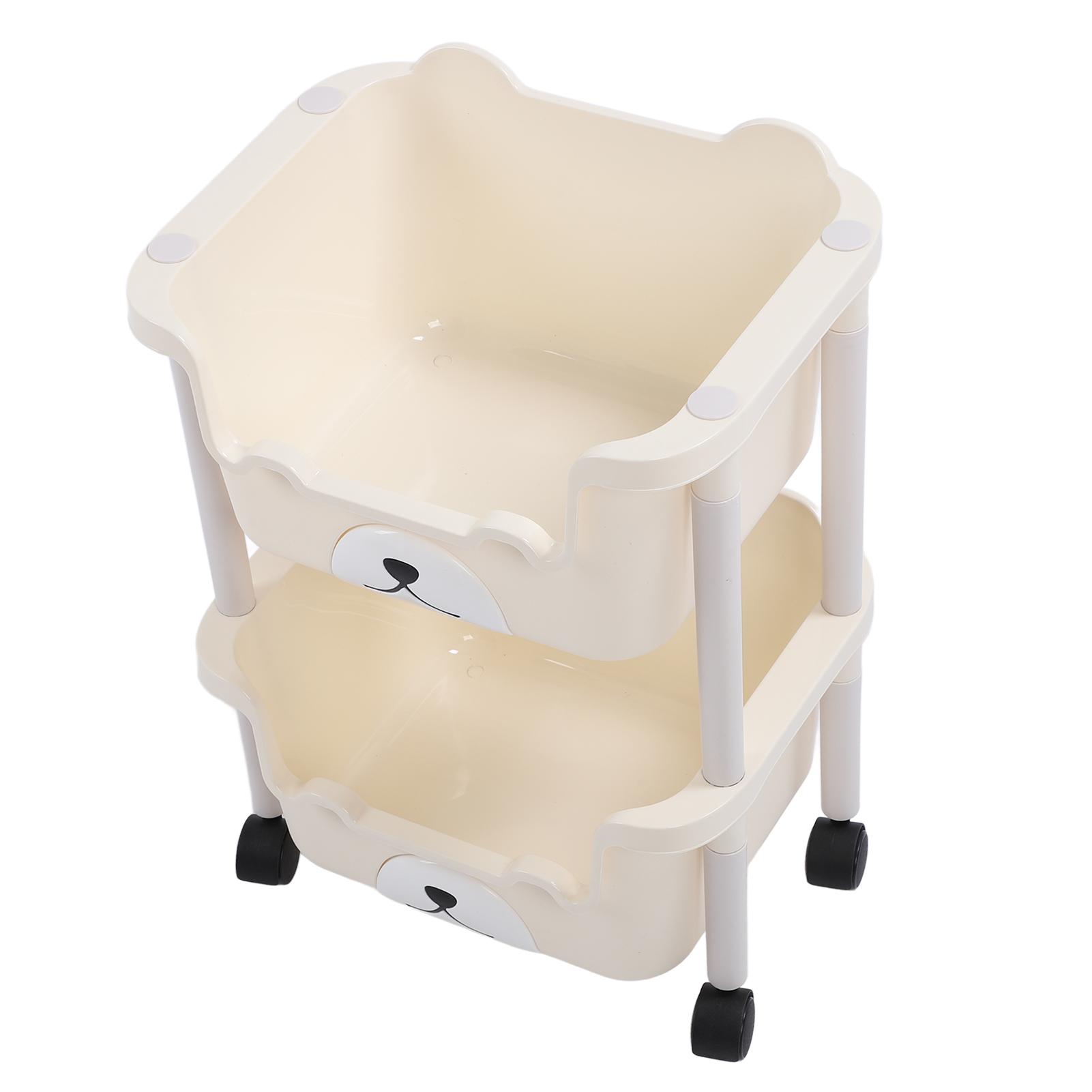 

Storage Cart with Caster Wheels High Capacity Rolling Trolley Cart for Bathroom Kitchen Classroom Narrow Places