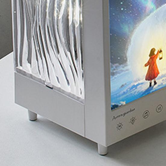 Aurora Projektor Nachtlicht mit Bluetooth-kompatiblem Lautsprecher Farbwechselndes LED Welleneffekt Nachtlicht Wiederaufladbare Nachttischlampe für Schlafzimmer