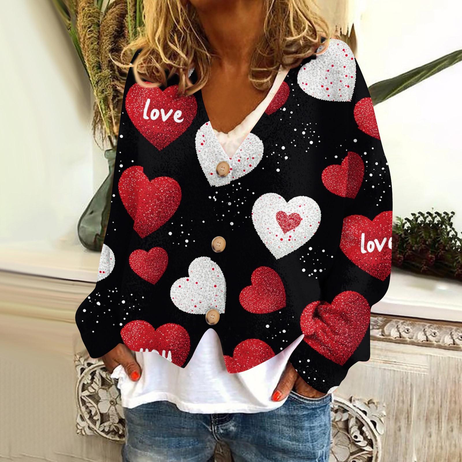 

Женская модная короткая куртка, повседневная, с длинным рукавом, с принтом ко Дню святого Валентина, однобортный плюшевый топ XXL винный