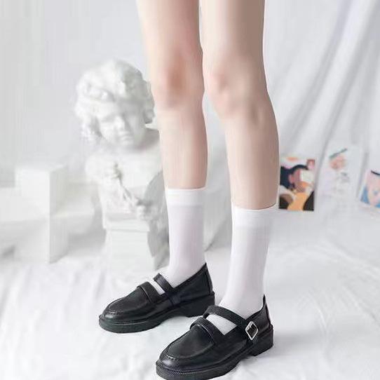 Socks Women'S Summer Thin Stockings Micro-Pressure Calf Socks Thin Leg Jk Knee Socks Black And White Stockings Zhuji Socks
