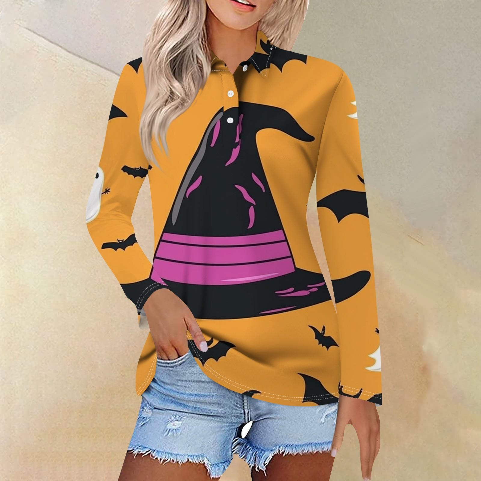 

Женская модная повседневная рубашка с отворотом и длинным рукавом с принтом, женские топы на пуговицах L шафрановый