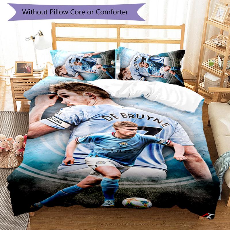 Kevin De Bruyne 3pcs Bedding Set Duvet Cover Closure Includes 1 Duvet Cover & 2 Pillowcases for All Seasons Bedroom Home Dorm Decor