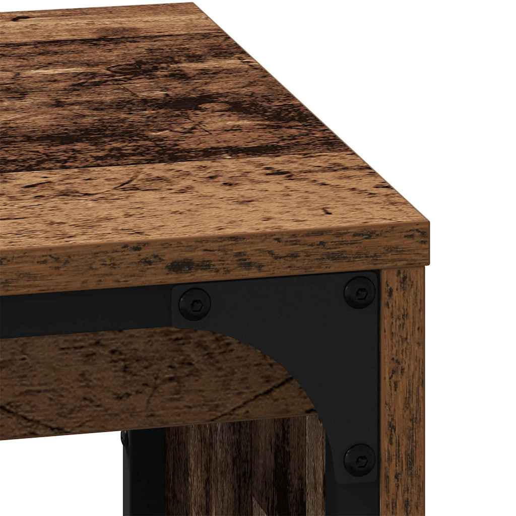 Nesting Coffee Table Set 3 Pieces Reclaimed Wood Effect Particleboard