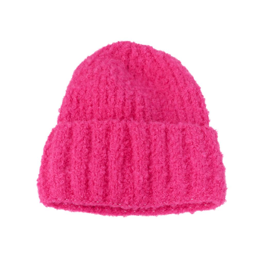 Korean Version of Women's Wool Hat Fashionable and Versatile  Big Head  Ear Protection  Cold Cold Hat  Solid Color Simple Hat