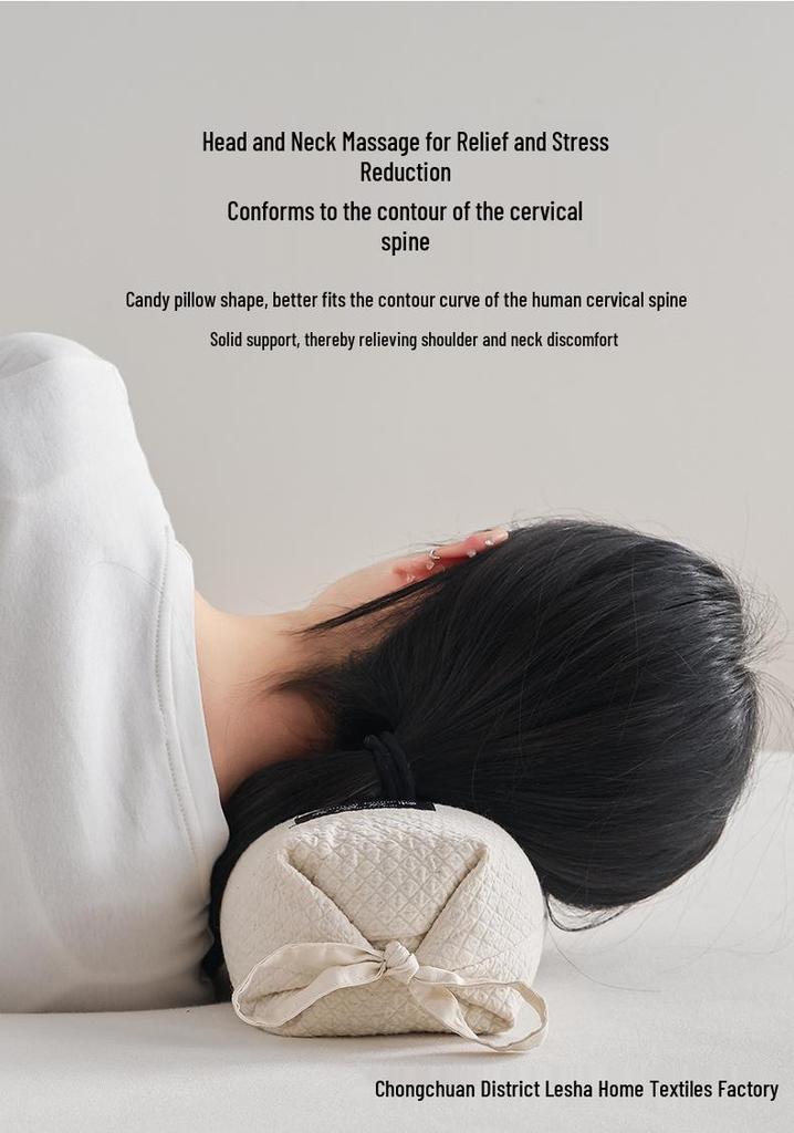 Summer Cool Cotton Linen Buckwheat Cervical Pillow for Neck & Waist Support