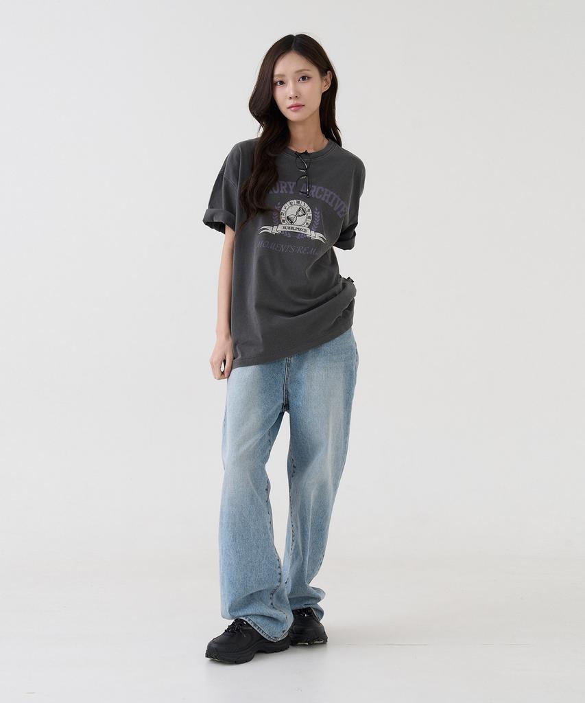 Beobeulpiseu [Unisex] Memory Archive Pigment T-Shirt_Charcoal