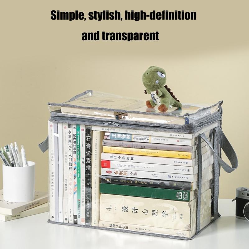 Wasserdichte Buch-Organizer Praktische Buchaufbewahrungsbox Faltbare Spielzeugbox Transparente Buchbox für Wohnheim Haushalt Klassenzimmer