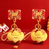 Cute Chinese Style Plush Ingot Keychain Soft  Year Keyring Cartoon Good Luck Pendant Bag Decoration Spring Festival Gifts