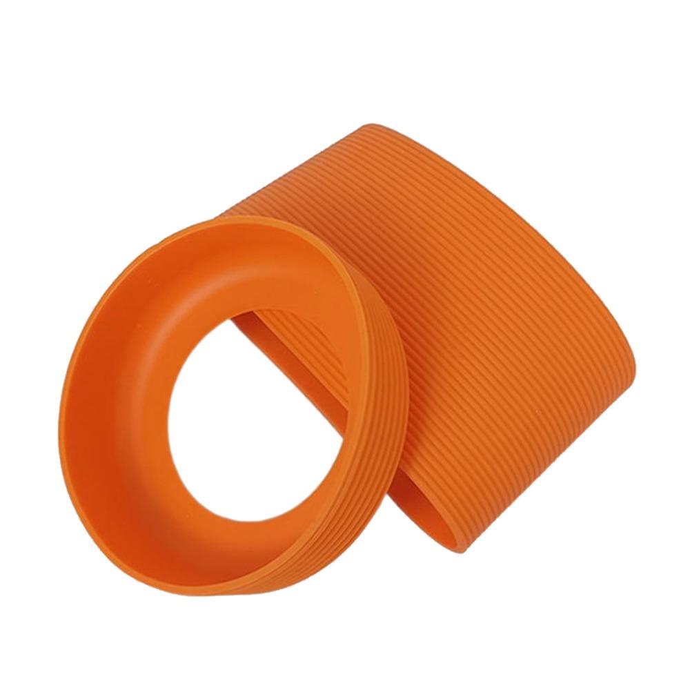 

Новый набор силиконовых рукавов для чашек, полосатый, многоцветный, нескользящий рукав-подставка 6,5 см, крышка для чашки с резьбой оранжевый