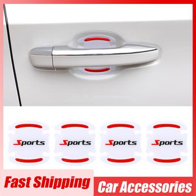 8pcs Universal Car Door Bowl Anti Scratch Protection Strip Car Door Handle Sports Styling Protective Sticker Car Accessories