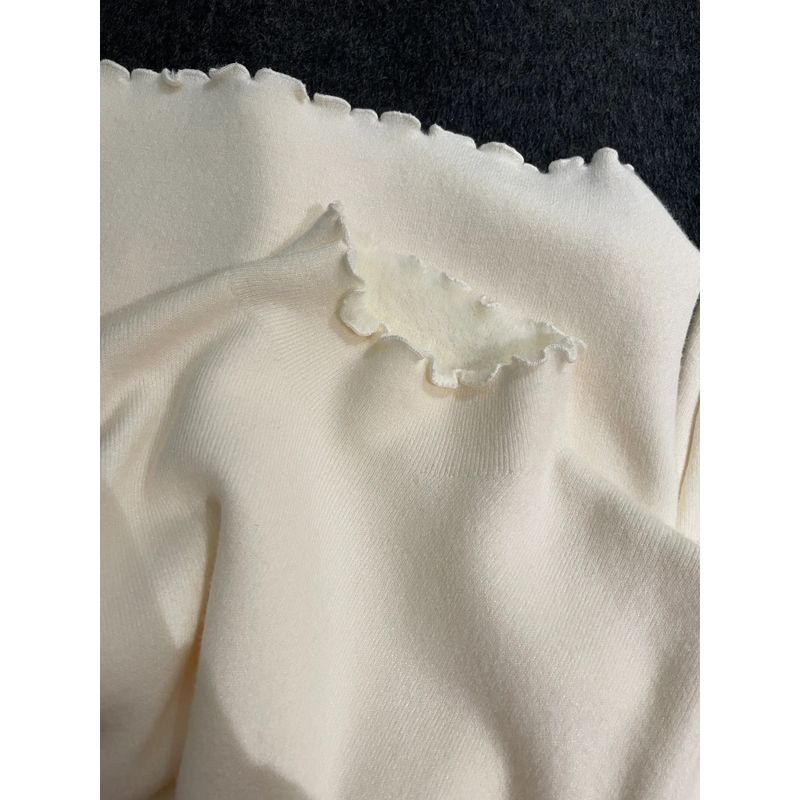 

Свитер с полувысоким воротником, деревянными ушками, однослойный, на флисовой подкладке, осенне-зимний Milky White S Suggested 37.50 kg-45.00 kg