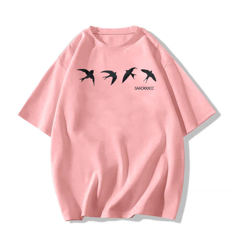 Large Size Summer Pure Cotton White Short-sleeved T-shirt Women's New American Front Shoulder Niche Design Half-sleeved Top