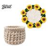 Handwoven Tea Cup Coasters Crochet Flower Bouquet Coaster Handmade Knit Rose Mug Mat Transforms Into Bouquet 2-in-1 Botanical Room Decoration Drink