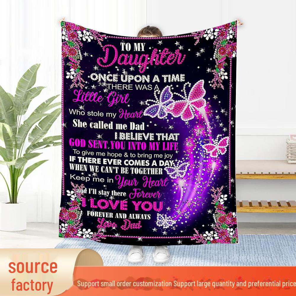 Cozy Envelope Letter Flannel Blanket - Perfect Gift for Relatives and Friends, Double-Sided Fleece, Small Size