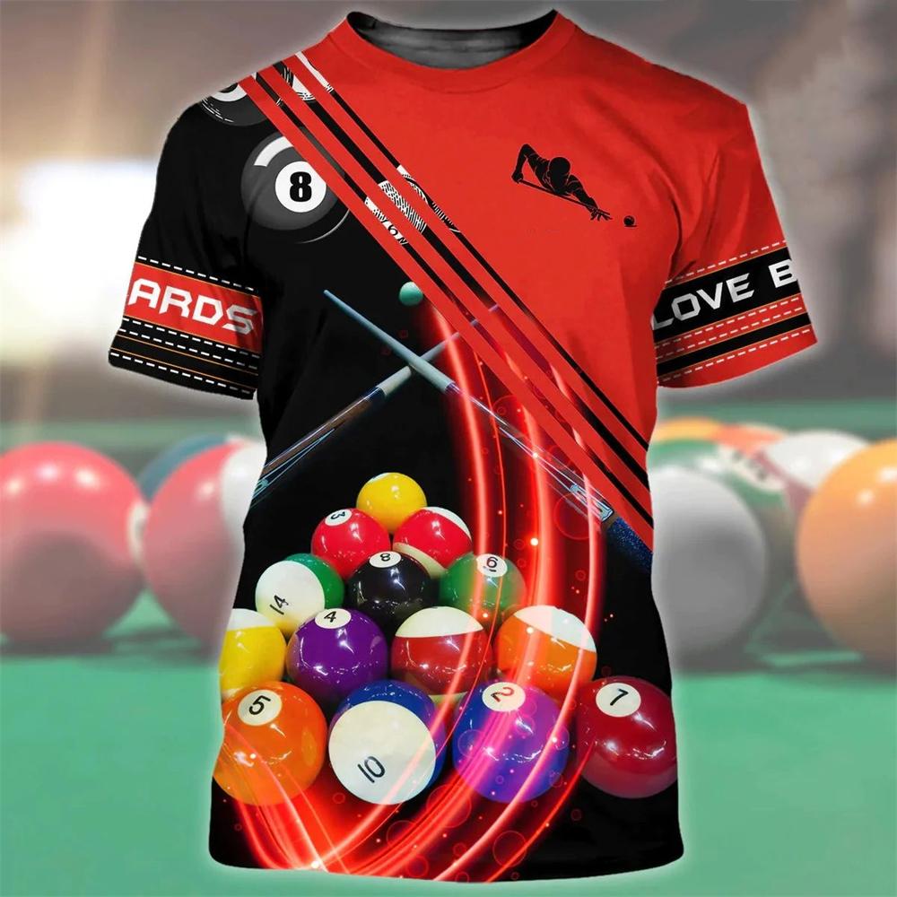 Kulečník Snooker Pivo 3D Tisk Tričko Móda Streetwear Muži Ženy O-Krk Trička Léto Oversized Harajuku Trička Unisex Topy