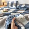 Plaid Print Washable Cotton Summer Cooling Quilt Lightweight Breathable Machine Washable for Student Dorms Single Double Beds Air Conditioner Rooms