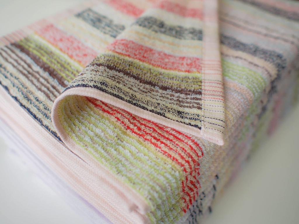 Imabary reTOWEL One-Wash Remaining Yarn Eco Towels, Set of 10 Face Towels, Multicolor