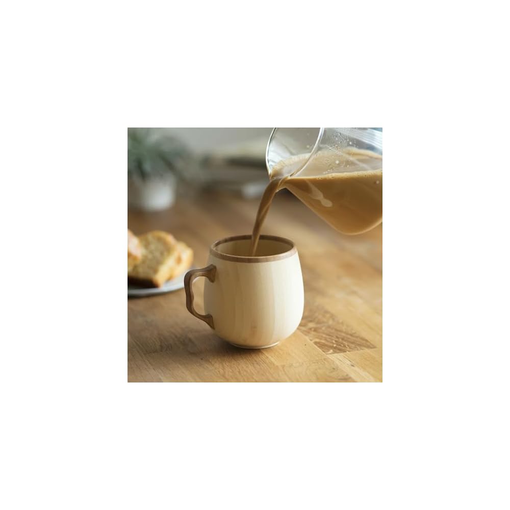 RIVERET Cafe au Lait Mug, 350ml, Bamboo, Dishwasher Safe, Brown, RV-205B